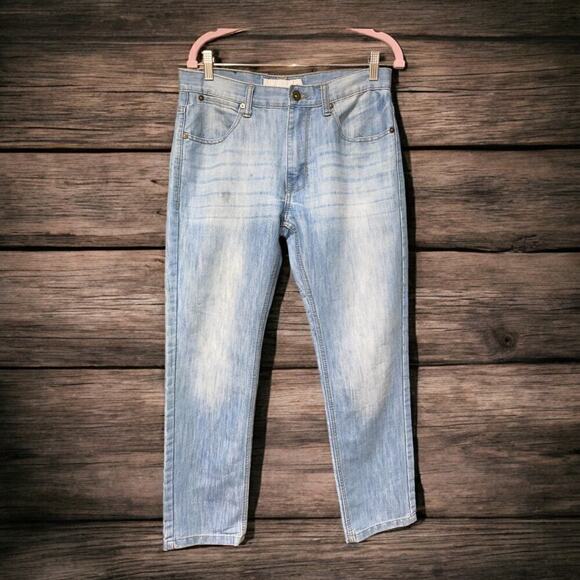 Vintage Paper Denim & Cloth Acid Wash Blue  Stretch Straight Leg Jeans Sz 32/30 - Picture 1 of 5
